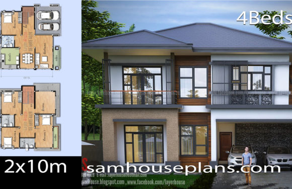 House Plans 12x10m With 4 Bedrooms