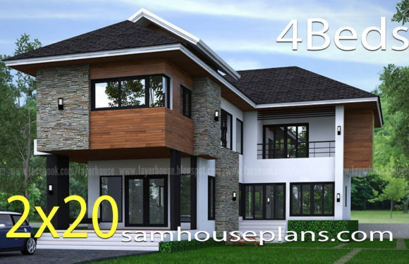 House Plans Idea 12×20 m with 4 bedrooms