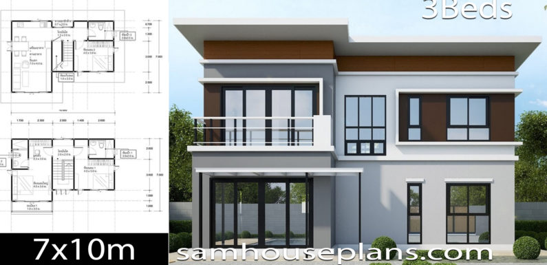 House Plans Idea 10×7 with 3 Bedrooms