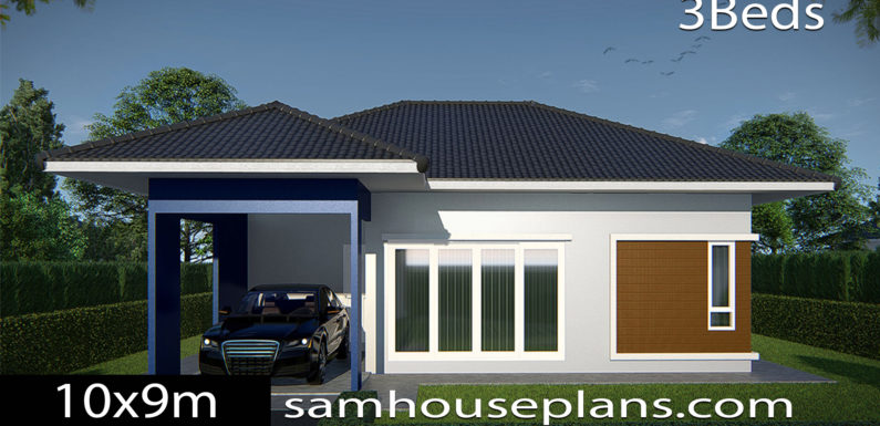 House Plans Idea 10×9 with 3 Bedrooms
