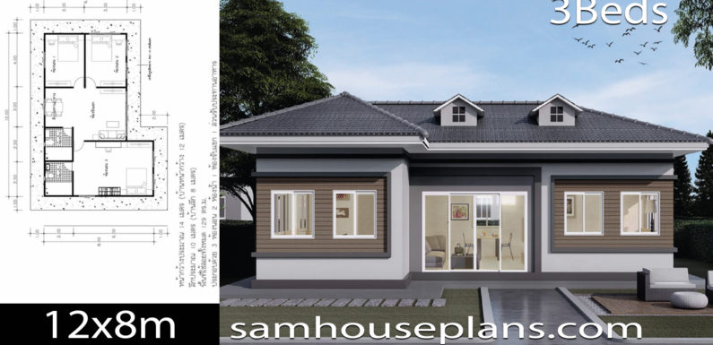 House Plans Idea 12×8 with 3 Bedrooms