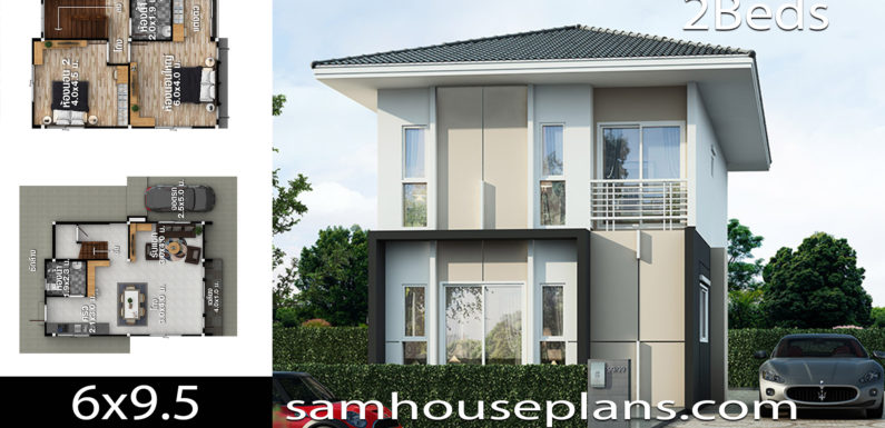 House Plans idea 6×9.5 with 2 bedrooms